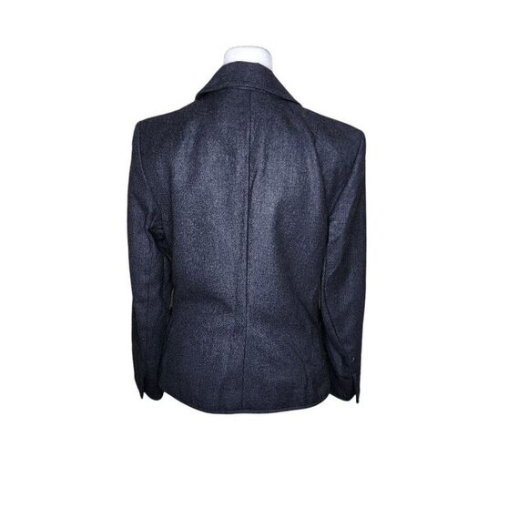 Vintage 1990s Satin Lined Double Button Work Blazer Womens Size M Gray - Picture 4 of 5